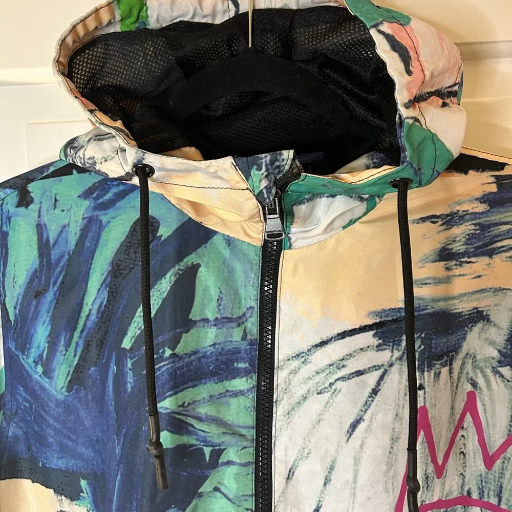 MEMBERS ONLY JEAN MICHEL BASQUIAT HOODED WINDBREAKER SIZE SMALL - Picture 5 of 12